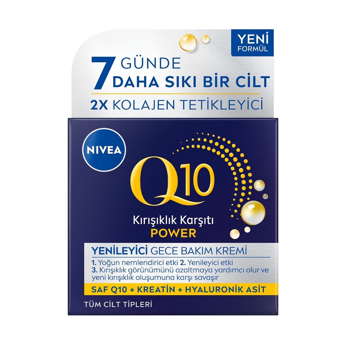  NIVEA VISAGE NIVEA VISAGE Nivea Q10 Cilt Sıkılaştırıcı Kırışıklık Karşıtı Yüz Gece Kremi 50 ml  1 of 6 