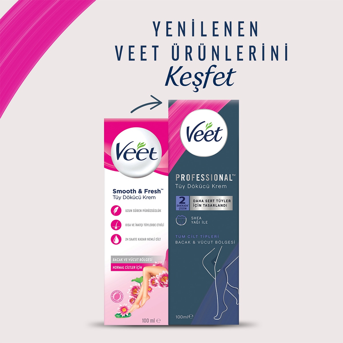  VEET VEET Veet Profesyonel Tüy Dökücü Krem Bacak ve Vücut 100 ml  1 of 8 