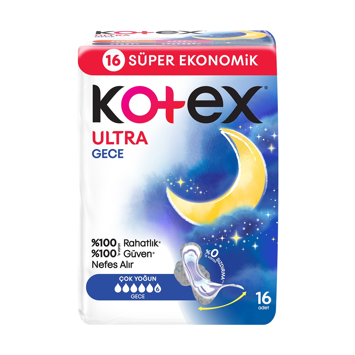 KOTEX KOTEX Kotex Ultra Quadro Gece 16 adet 1 of 3