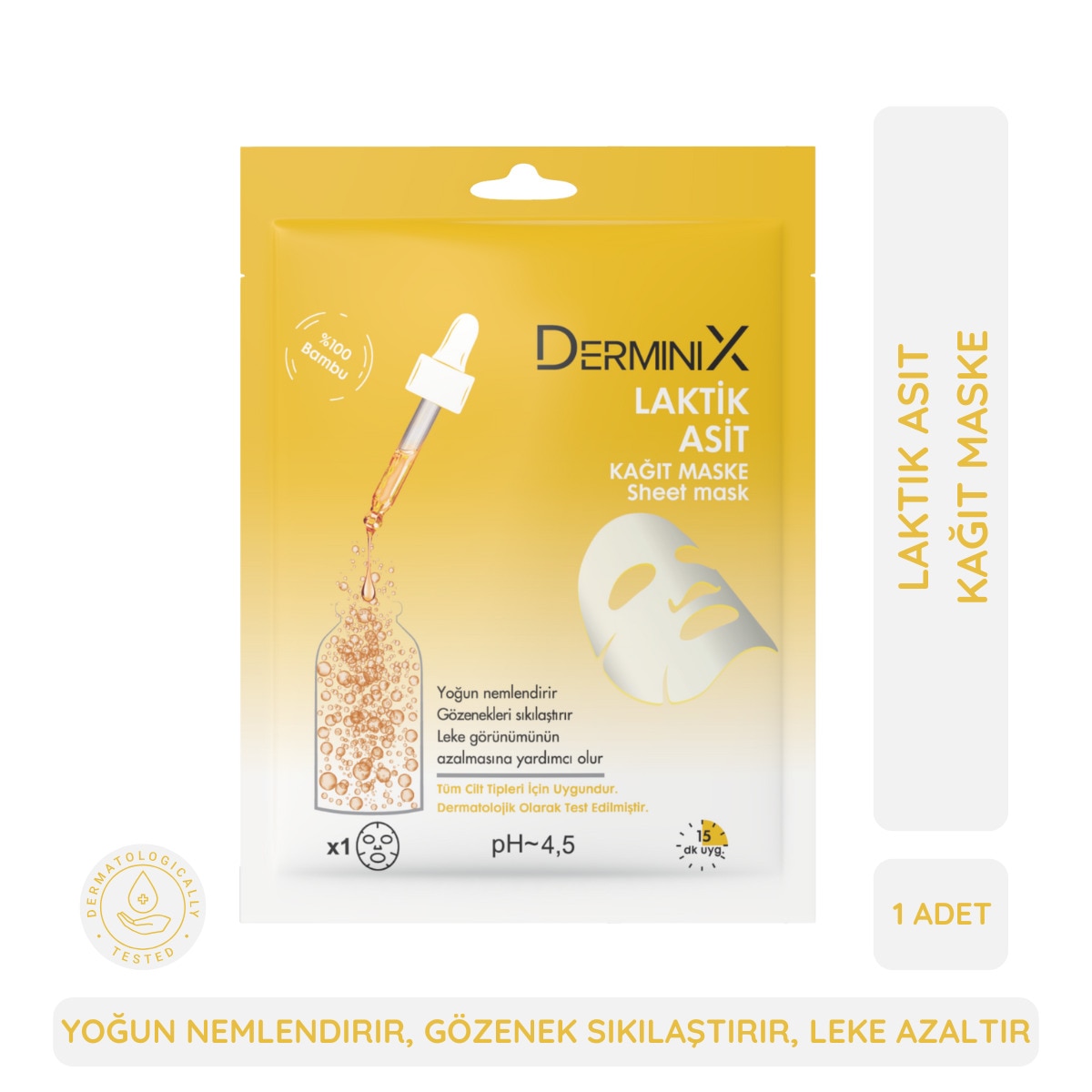  DERMINIX DERMINIX Derminix Laktik Asit Kağıt Maske 1S 