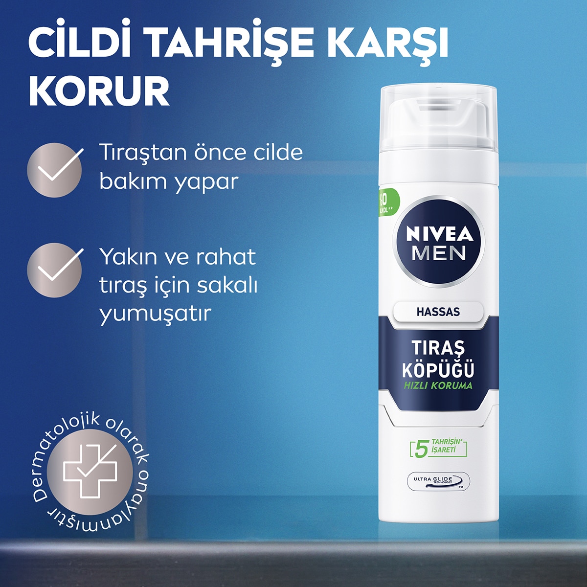 NIVEA FOR MEN NIVEA FOR MEN Nivea Men Erkek Hassas Ciltler için Koruyucu Tıraş Köpüğü 200 ml 1 of 6