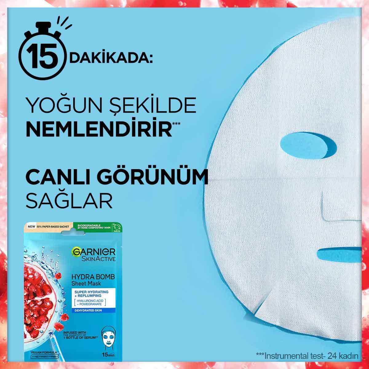 GARNIER GARNIER Garnier Nem Bombası Kağıt Maske Nar Özü 1 of 4