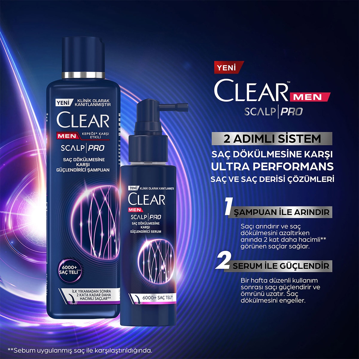  CLEAR CLEAR Clear Men Scalp Pro Saç Dökülmesine Karşı Güçlendirici Serum 70 ml  1 of 7 