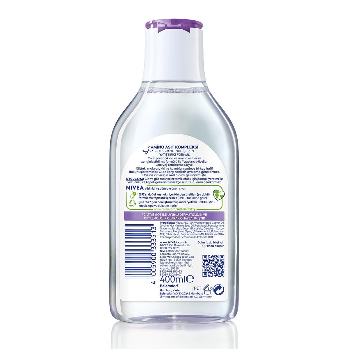 NIVEA VISAGE NIVEA VISAGE Nivea Yatıştırıcı Micellar Makyaj Temizleme Suyu Hassas Cilt 400 ml 1 of 7