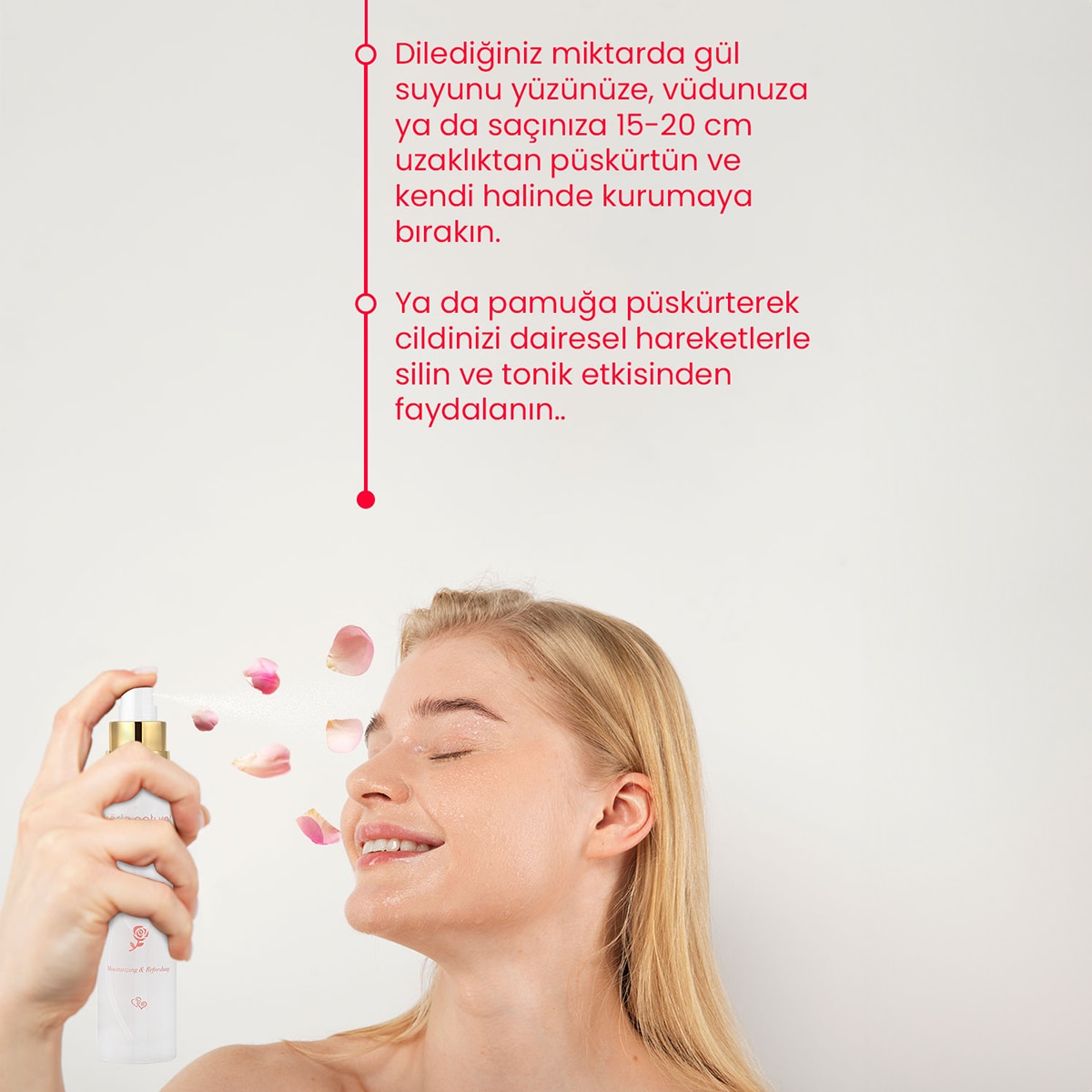 BADE NATURAL BADE NATURAL Bade Natural Saf Gül Suyu Nemlendirici ve Ferahlatıcı 100 ml 1 of 5