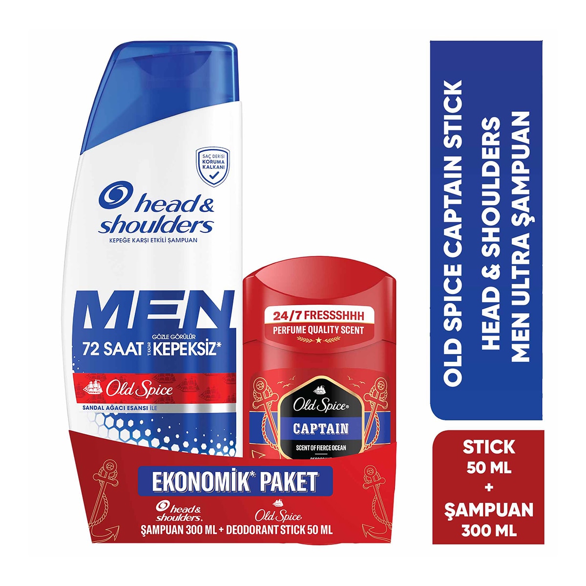  OLD SPICE OLD SPICE Old Spice Captain Stick 50 ml + Şampuan 300 ml Set  1 of 12 