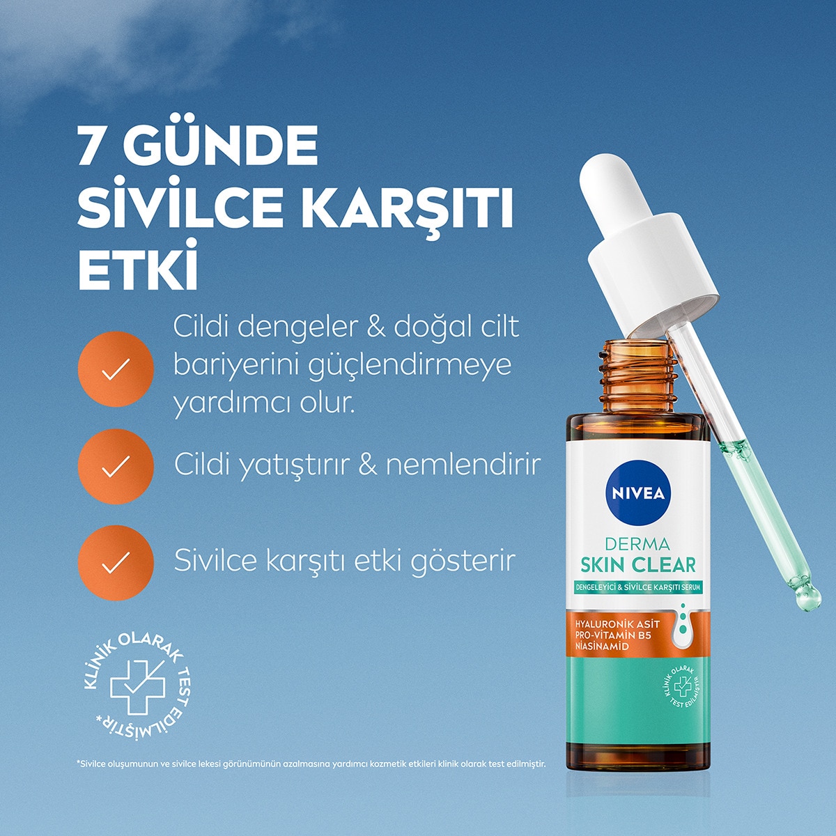  NIVEA VISAGE NIVEA VISAGE Nivea Derma Skin Clear Dengeleyici ve Sivilce Karşıtı Serum 30 ml  1 of 6 