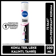  NIVEA DEO NIVEA DEO Nivea Kadın Sprey Deodorant Black & White Invisible Clear 200 ml Avantajlı Boy 