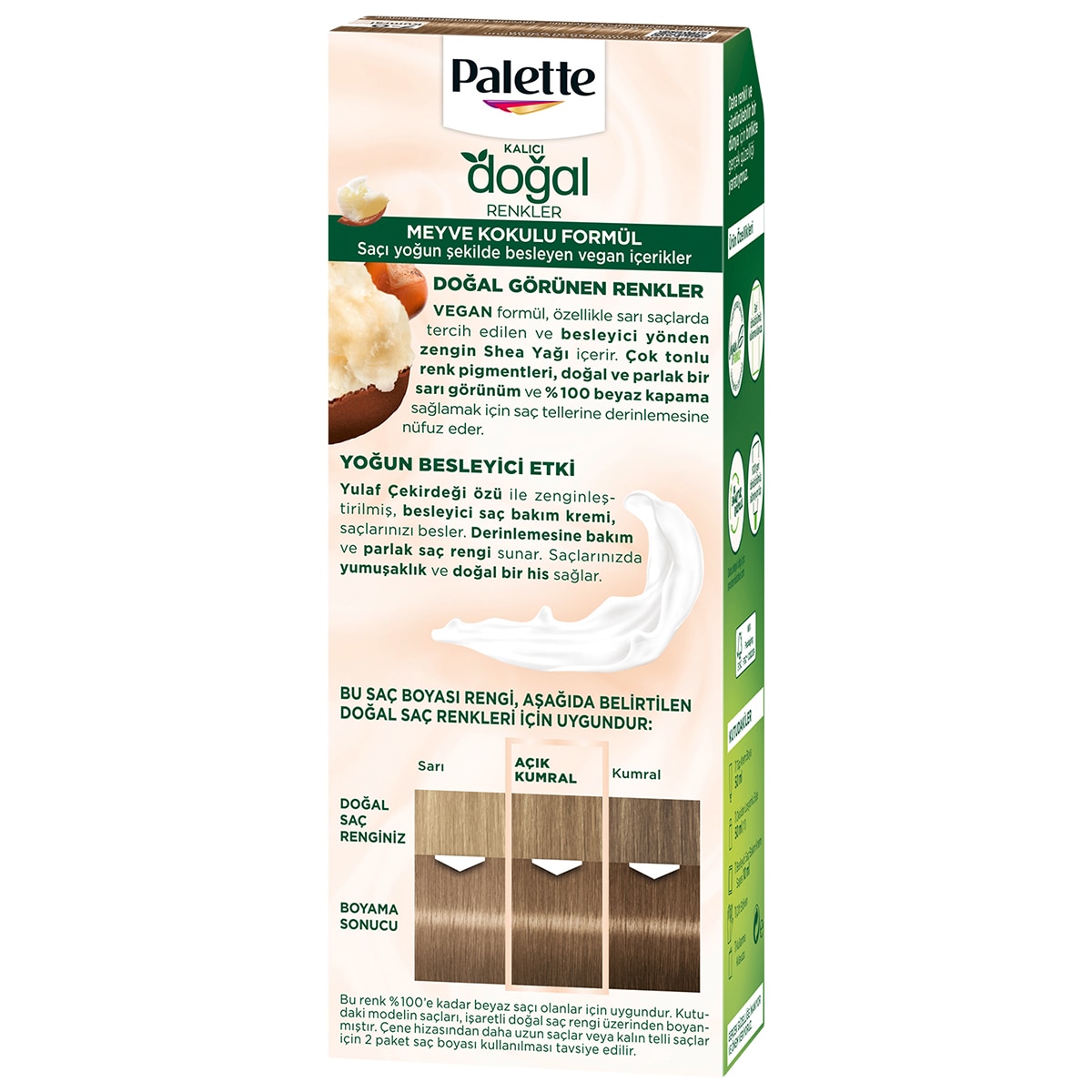  PALETTE NATURAL COLORS PALETTE NATURAL COLORS Palette Kalıcı Doğal Renkler Saç Boyası 7-0 Kumral  1 of 10 