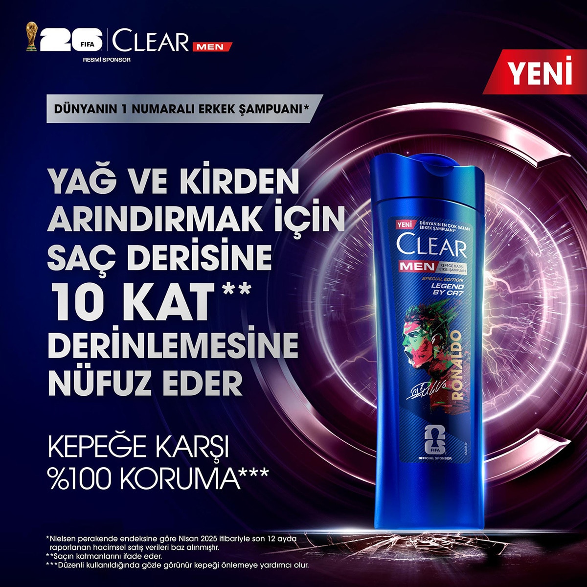 CLEAR CLEAR Clear Men Kepeğe Karşı Etkili Şampuan Legend By CR7 350 ml 1 of 13