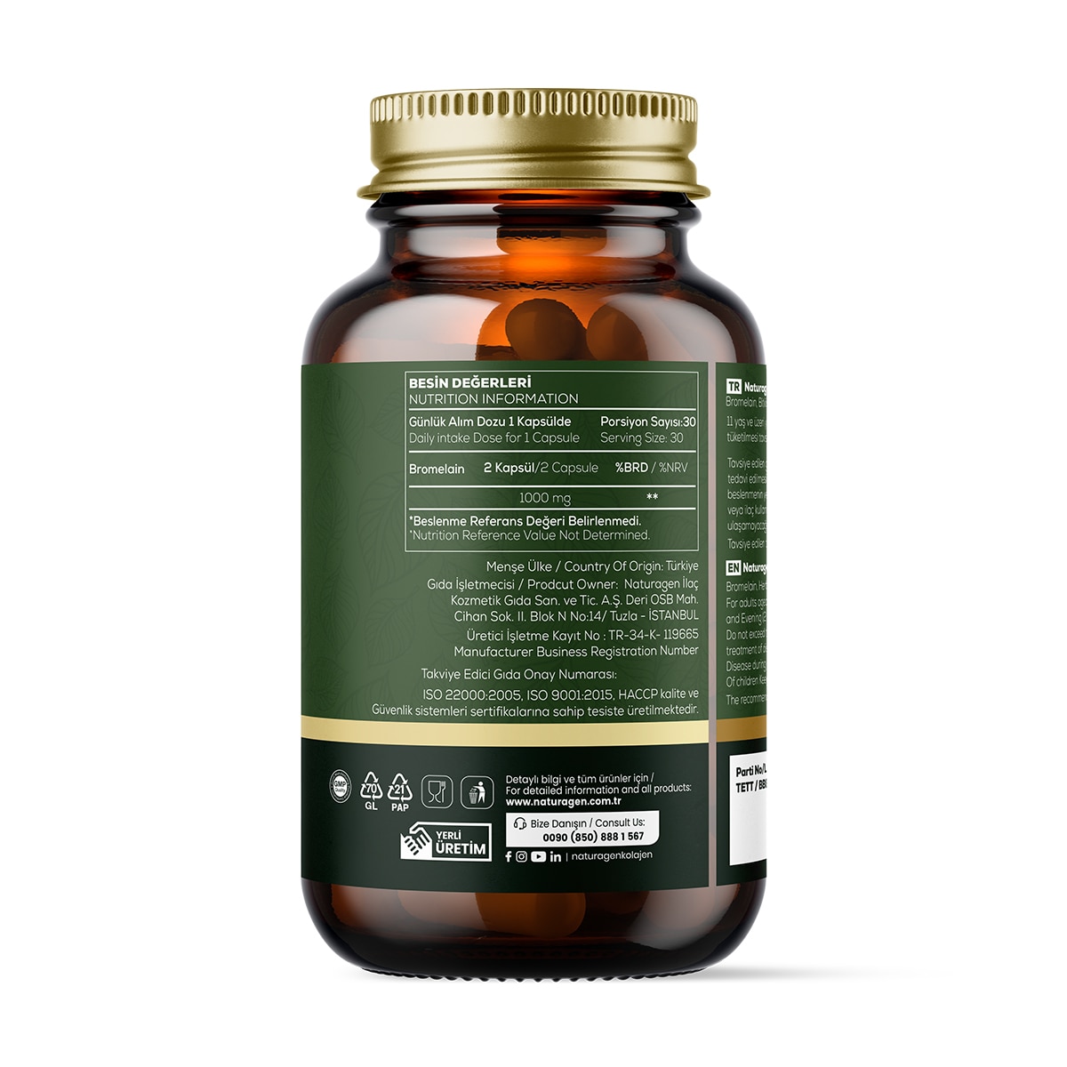  NATURAGEN NATURAGEN Naturagen Bromelain 1000Mg 60 Kapsül  1 of 4 