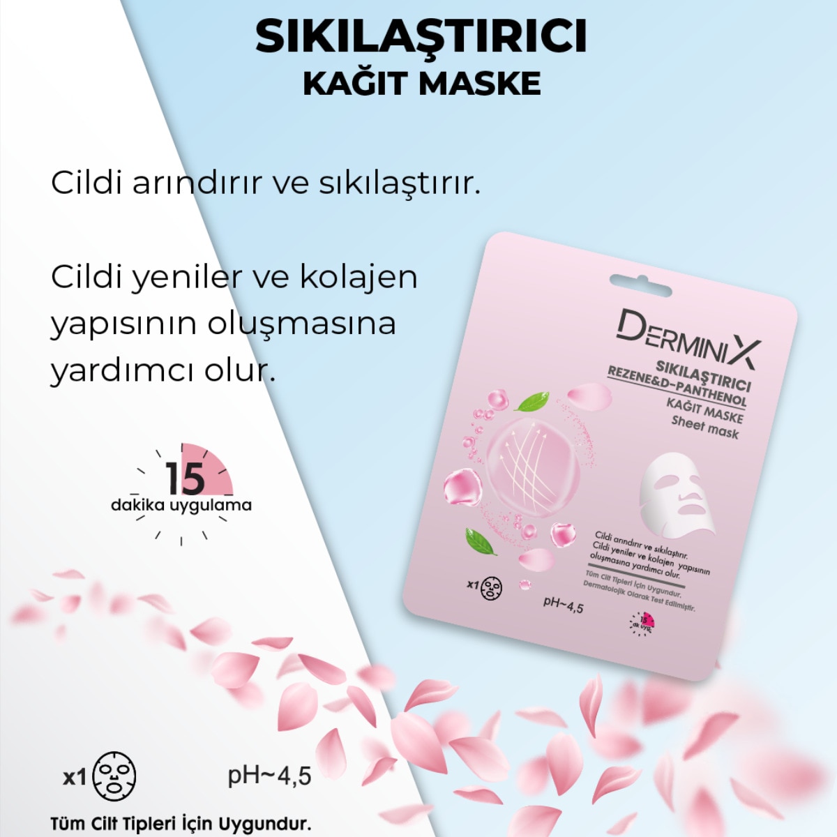 DERMINIX Derminix Sıkılaştırıcı Kağıt Maske Rezene ve D-Panthenol