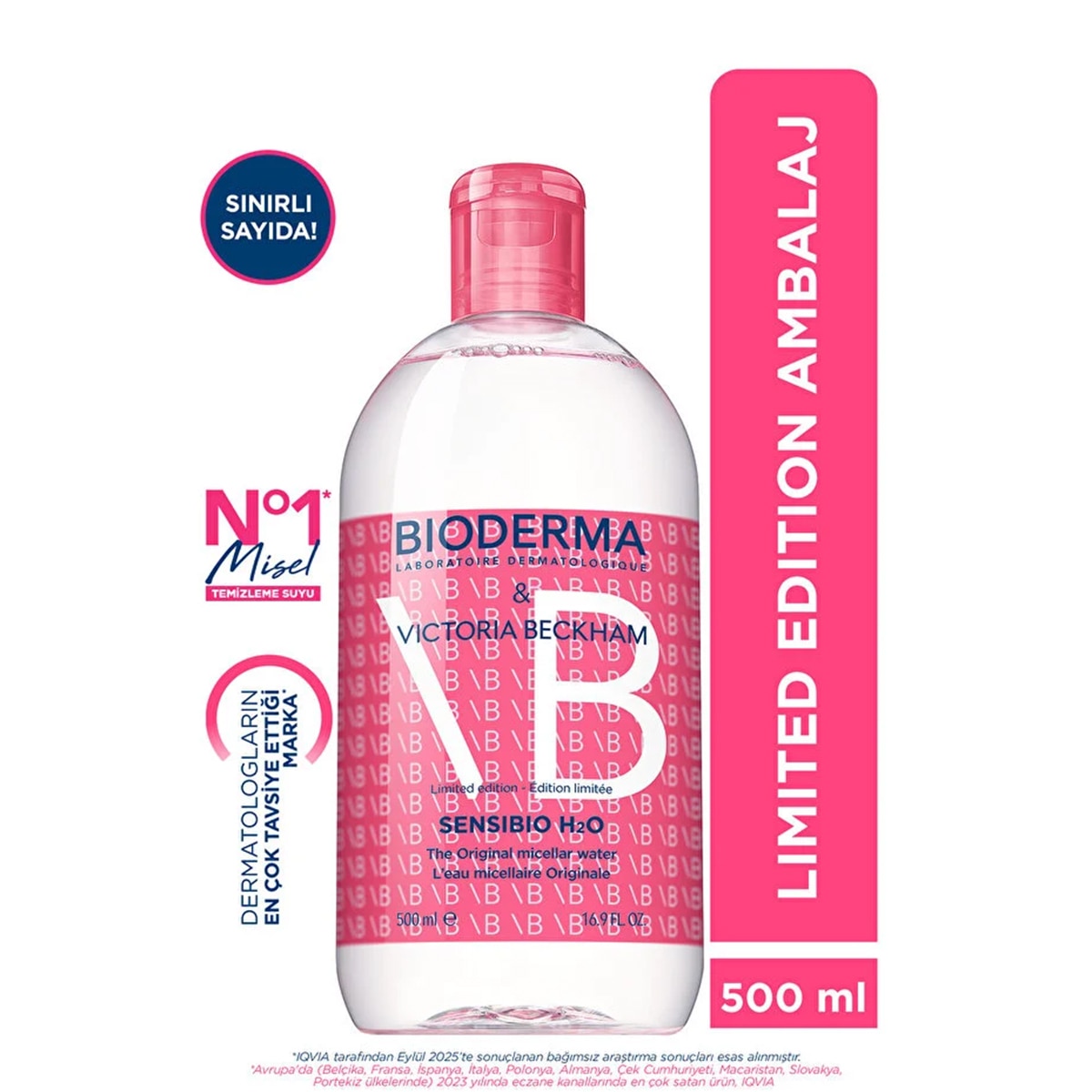 BIODERMA BIODERMA Bioderma Sensibio H2O Hassas ve Normal Ciltler için Micellar Arındırıcı Makyaj Temizleme Suyu 500 ml 1 of 6