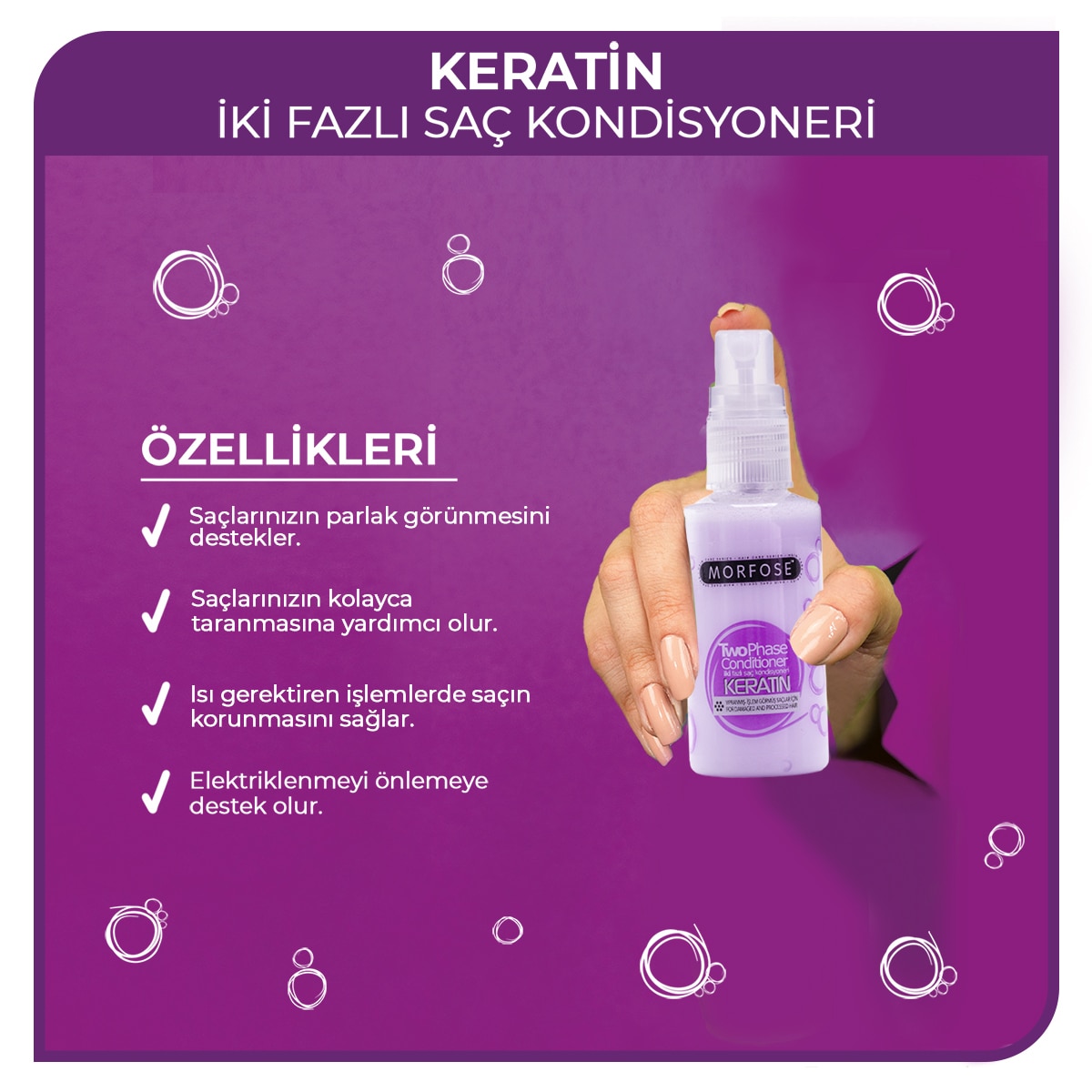  MORFOSE MORFOSE Morfose Keratin Çift Fazlı Fön Suyu Seyahat Boy 50 ml  1 of 5 