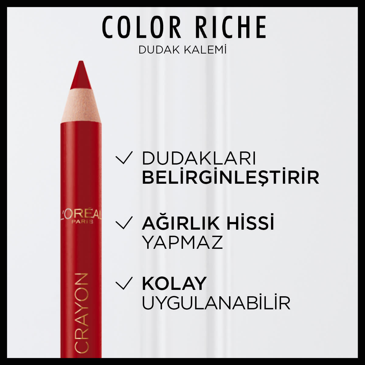 LOREAL PARIS LOREAL PARIS L’Oreal Paris Color Riche Dudak Kalemi 300 Le Rouge Paris 1 of 5