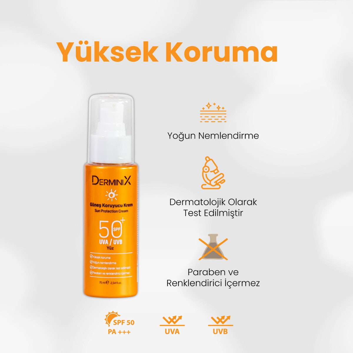 DERMINIX DERMINIX Derminix Yüz Güneş Koruyucu Sprey Krem Spf50+ 75 ml 1 of 5