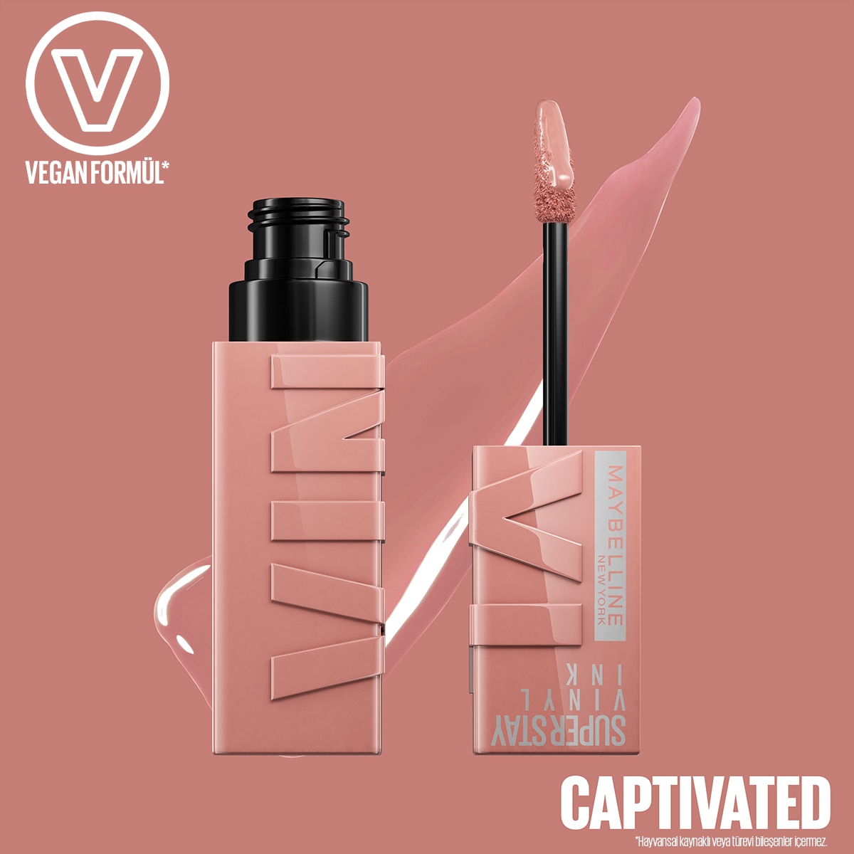  MAYBELLINE MAYBELLINE Maybelline New York Super Stay Vinyl Ink Likit Parlak Ruj 95 Captivated  1 of 7 