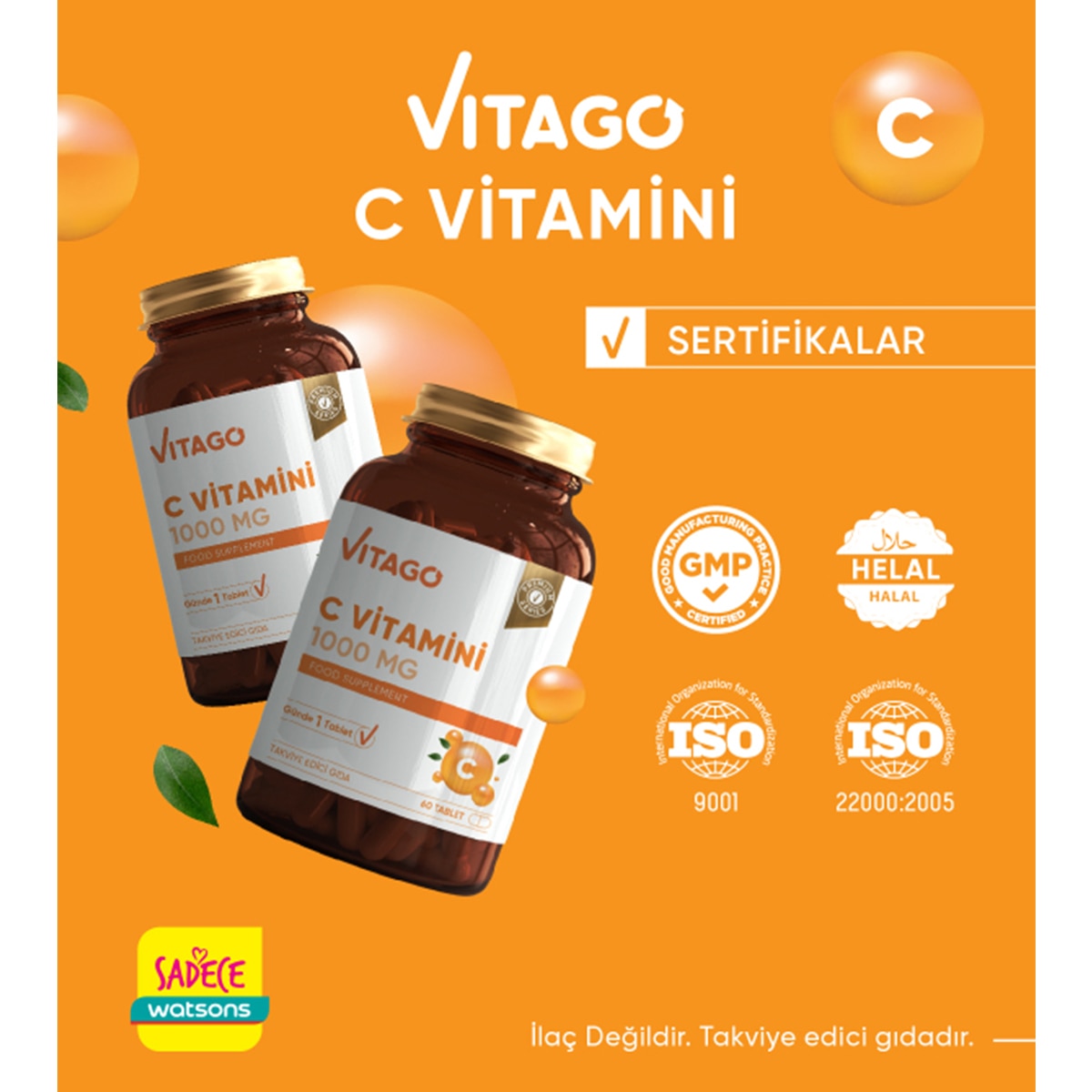VITAGO VITAGO EXC. Vitago Vitamin C 1000 Mg Tablet 60'lı 1 of 5