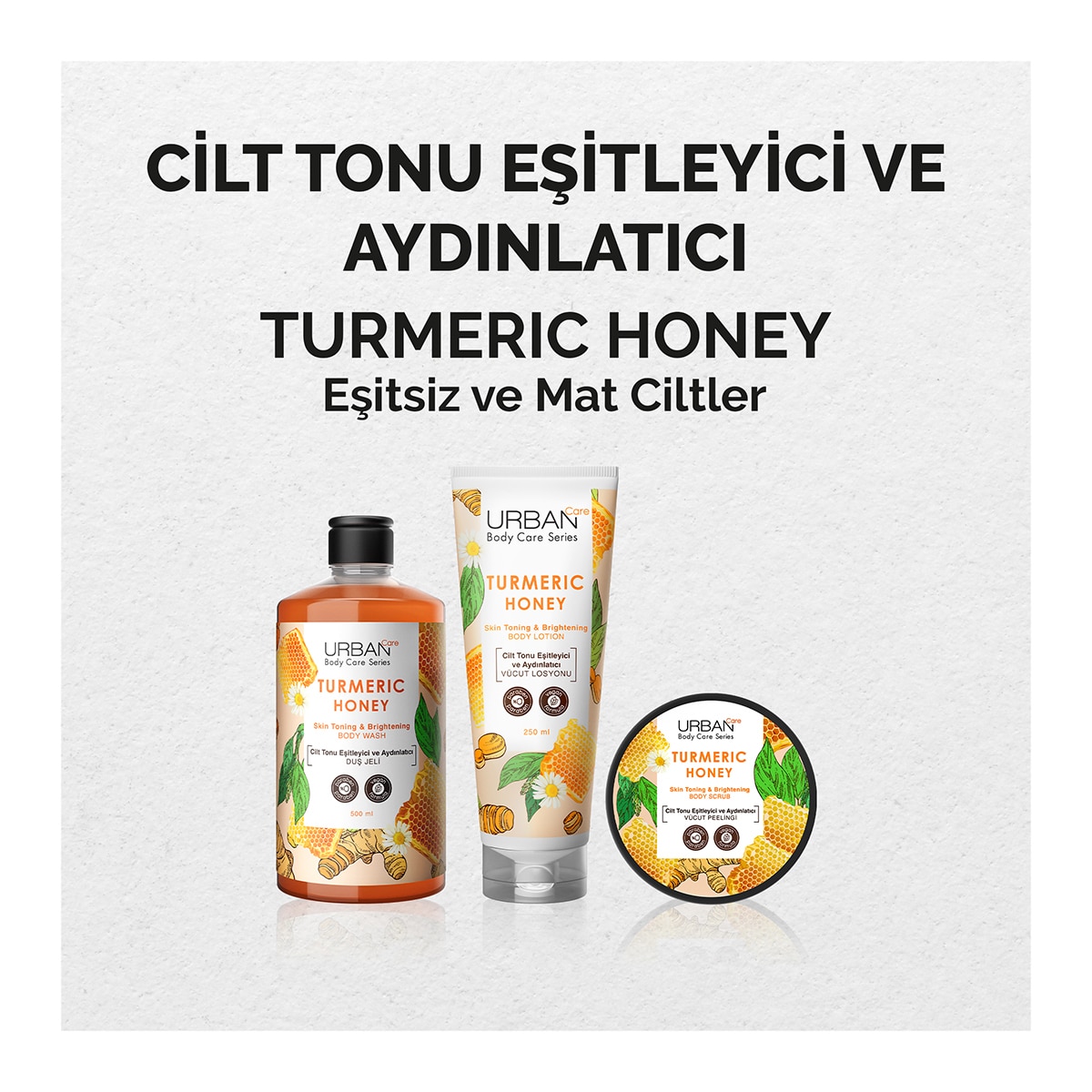  URBAN CARE URBAN CARE Urban Care Turmeric Honey Cilt Tonu Esitleyici ve Aydınlatıcı Vücut Losyonu 250 ml  1 of 8 