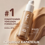  FLORMAR FLORMAR Flormar Perfect Coverage Yoğun Pigmentli SPF30 Fondöten No: 102 Soft Beige  1 of 8 
