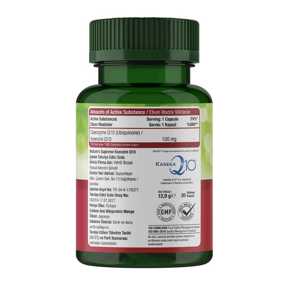  NATURE'S SUPREME NATURE'S SUPREME Nature's Supreme Coenzyme Q10 100 Mg 30 Kapsül  1 of 3 