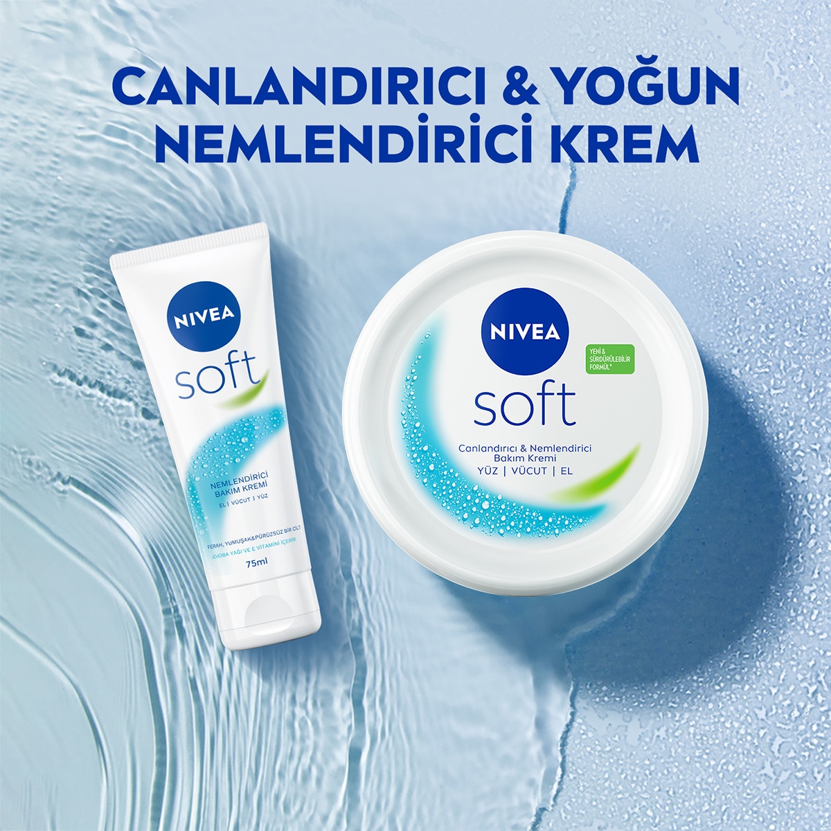 NIVEA SOFT NIVEA SOFT Nivea Soft Nemlendirici Bakım Kremi Yüz Vücut El 300 ml Jojoba Yağı ve E Vitamini Tüm Ciltler 1 of 6