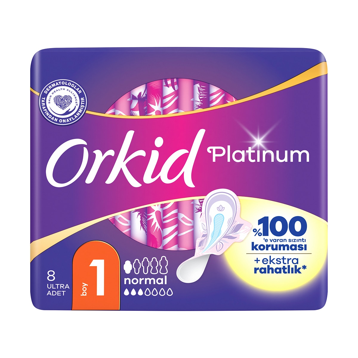 ORKID ORKID Orkid Platinum Hijyenik Ped Normal 8 Adet 1 of 12