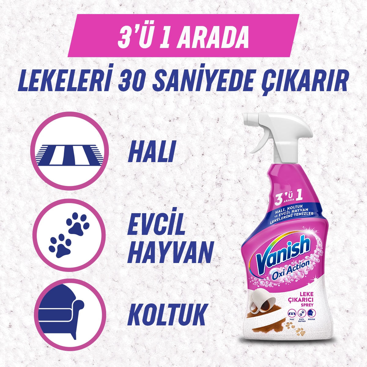  VANISH VANISH Vanish Oxi Action 3ü 1 Arada Leke Çıkarıcı Sprey 500 ml  1 of 9 