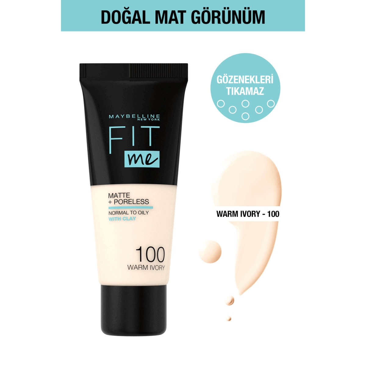  MAYBELLINE MAYBELLINE Maybelline New York Fit Me Fondöten Mat No: 100  1 of 3 