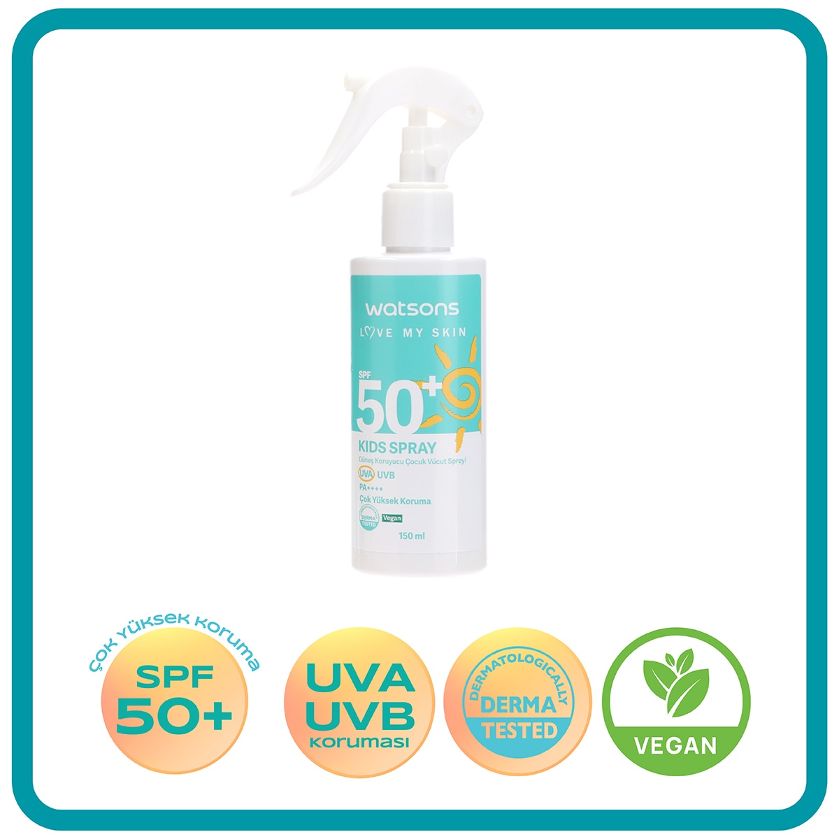  WATSONS WATSONS Watsons Çocuk Güneş Koruyucu Sprey SPF50+ 150 ml  1 of 2 
