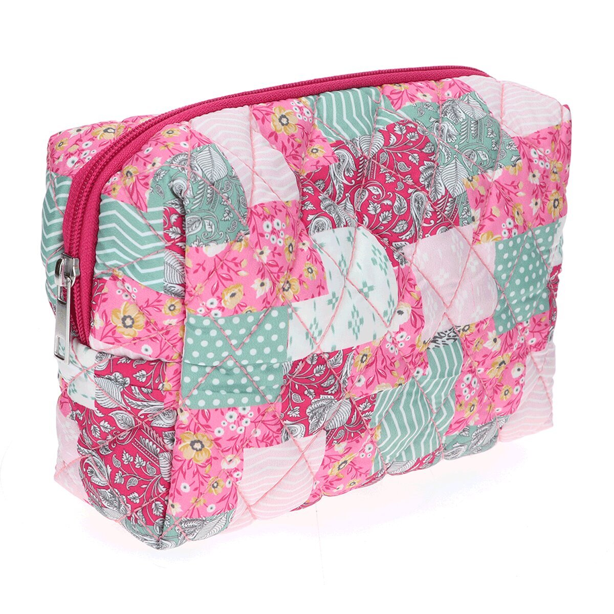  MIINE MIINE Miine Makyaj Çantası Kapitone Büyük Patchwork Pembe  1 of 3 