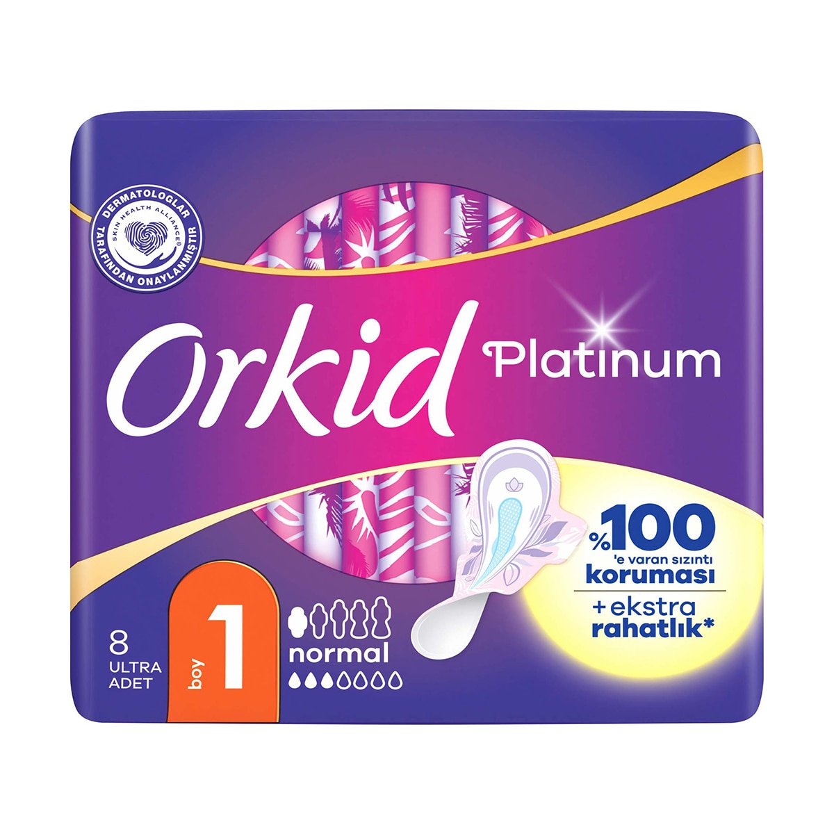 ORKID ORKID Orkid Platinum Hijyenik Ped Normal 8 Adet 1 of 12