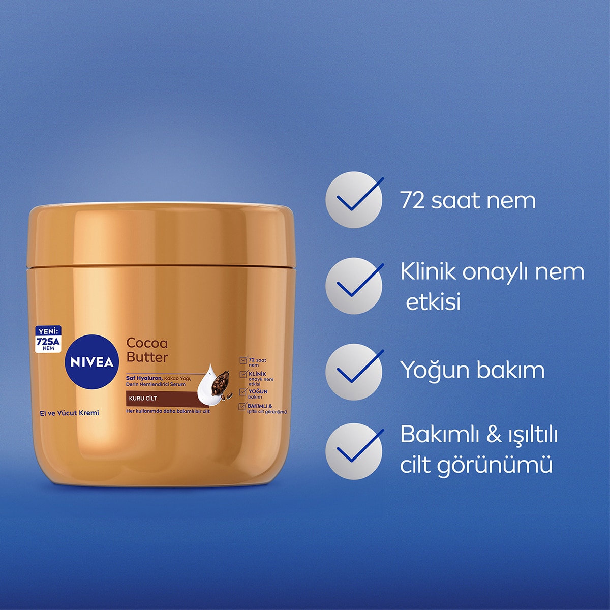 NIVEA SOFT NIVEA SOFT Nivea Cocoa Butter El Ve Vücut Bakım Kremi 400 ml Kuru Ciltler için 72 Saat Nemlendirici 1 of 9