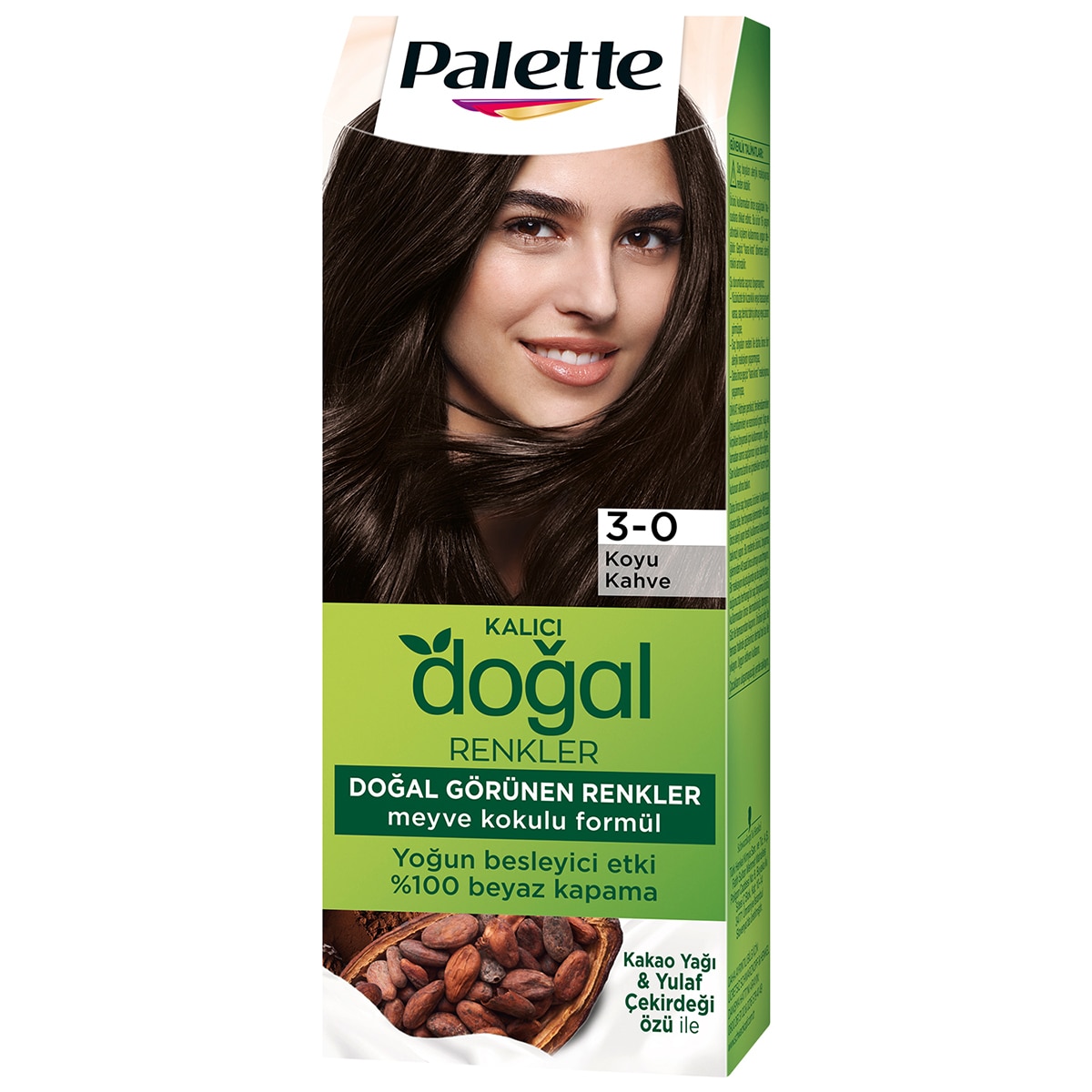 PALETTE NATURAL COLORS PALETTE NATURAL COLORS Palette Kalıcı Doğal Renkler Saç Boyası 3-0 Koyu Kahve 1 of 10