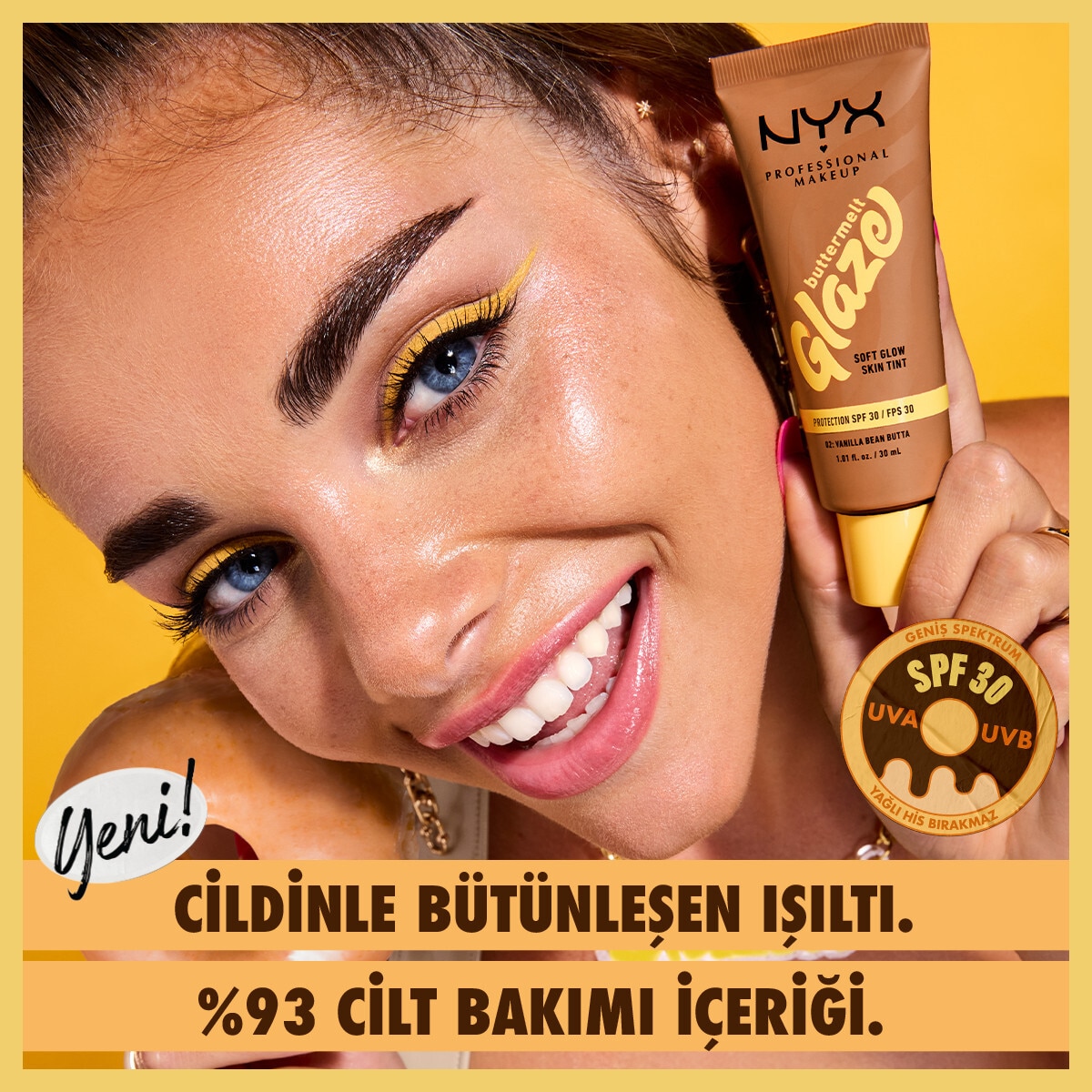  NYX NYX Nyx Professional Makeup Buttermelt Glaze Işıltılı Nemlendirici Tint 06 Praline Butta  1 of 7 