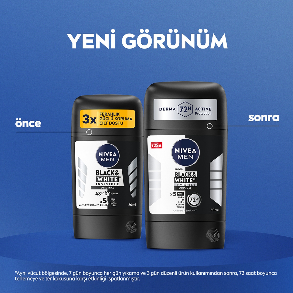 NIVEA DEO NIVEA DEO Nivea Men Erkek Stick Deodorant Black&White Invisible Original 48 Saat Anti-perspirant Koruma 50 ml 1 of 6