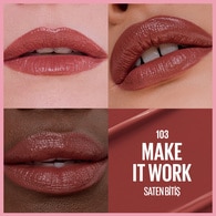 Maybelline New York Serum Etkili Hyaluronik Asit ve Besleyici Yağ İçeren Ruj Satin Make It Work 103