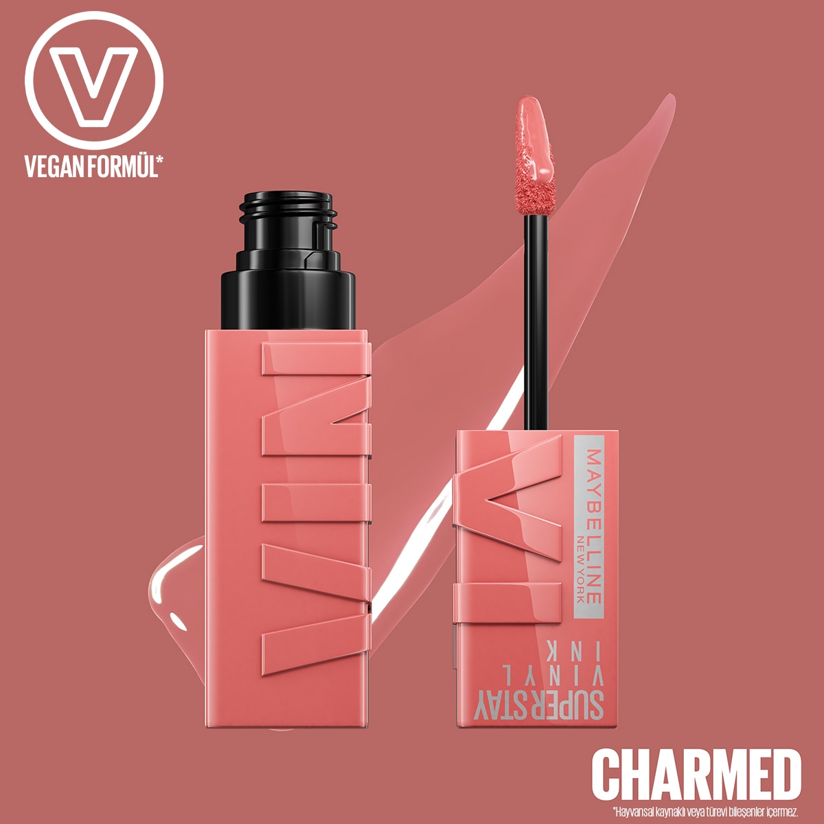 MAYBELLINE MAYBELLINE Maybelline New York Super Stay Vinyl Ink Likit Parlak Ruj 100 Charmed 1 of 4