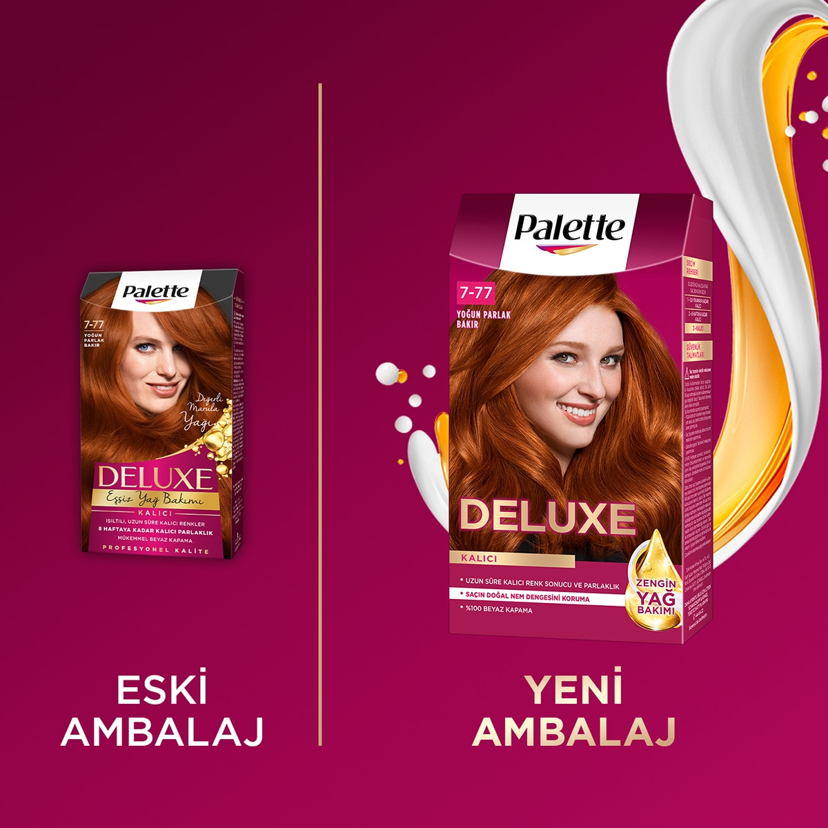  PALETTE PALETTE Palette Deluxe Saç Boyası 7-77 Yoğun Parlak Bakır  1 of 8 