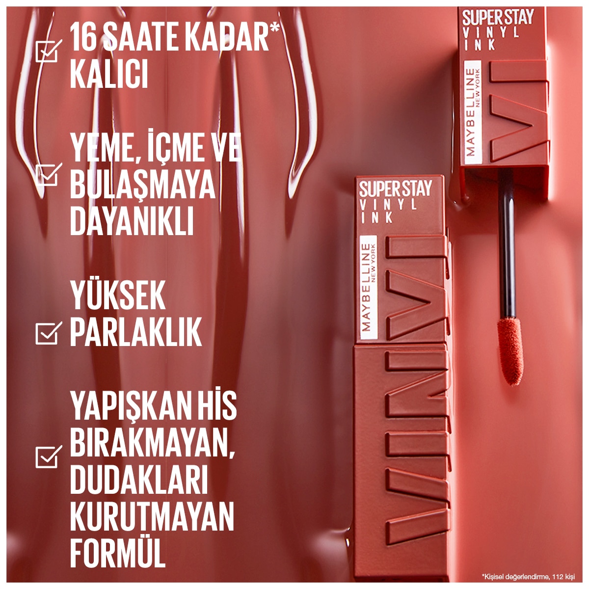  MAYBELLINE MAYBELLINE Maybelline New York Super Stay Vinyl Ink Likit Parlak Ruj 115 Peppy  1 of 6 