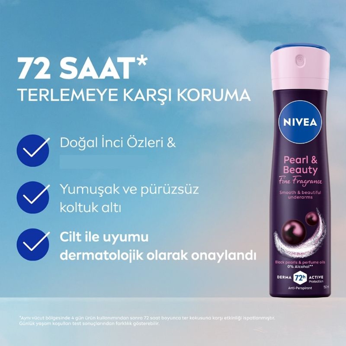 NIVEA DEO NIVEA DEO Nivea Kadın Sprey Deodorant Pearl&Beauty Fine Fragrance 150 ml  1 of 7 