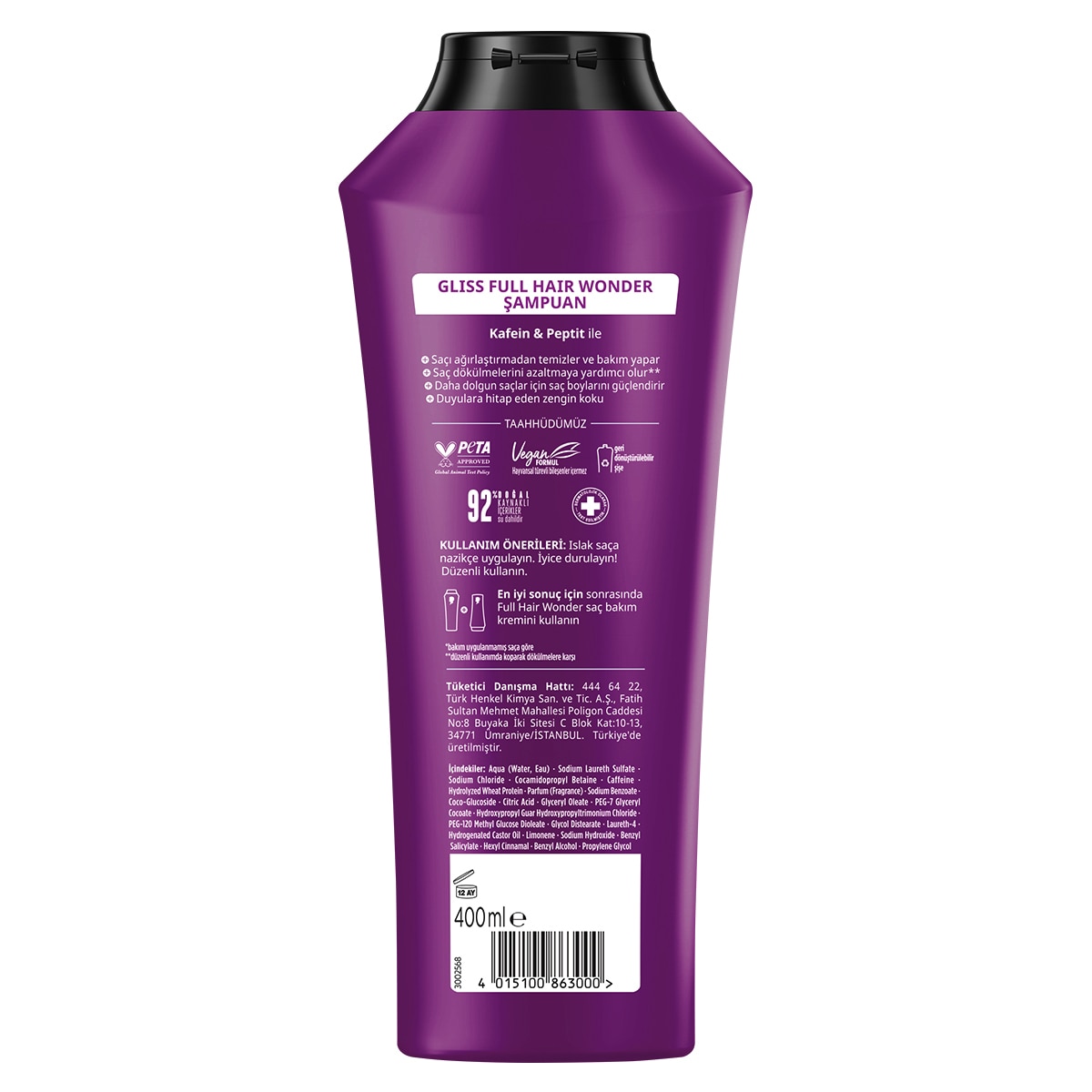  GLISS GLISS Gliss Şampuan Full Hair Wonder 400 ml  1 of 9 