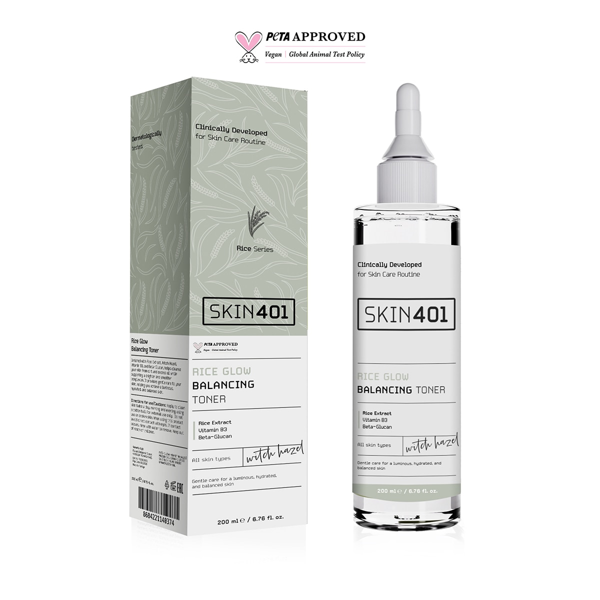  SKIN401 SKIN401 Skin401 Pirinç Özü Dengeleyici Tonik 200 ml  1 of 2 