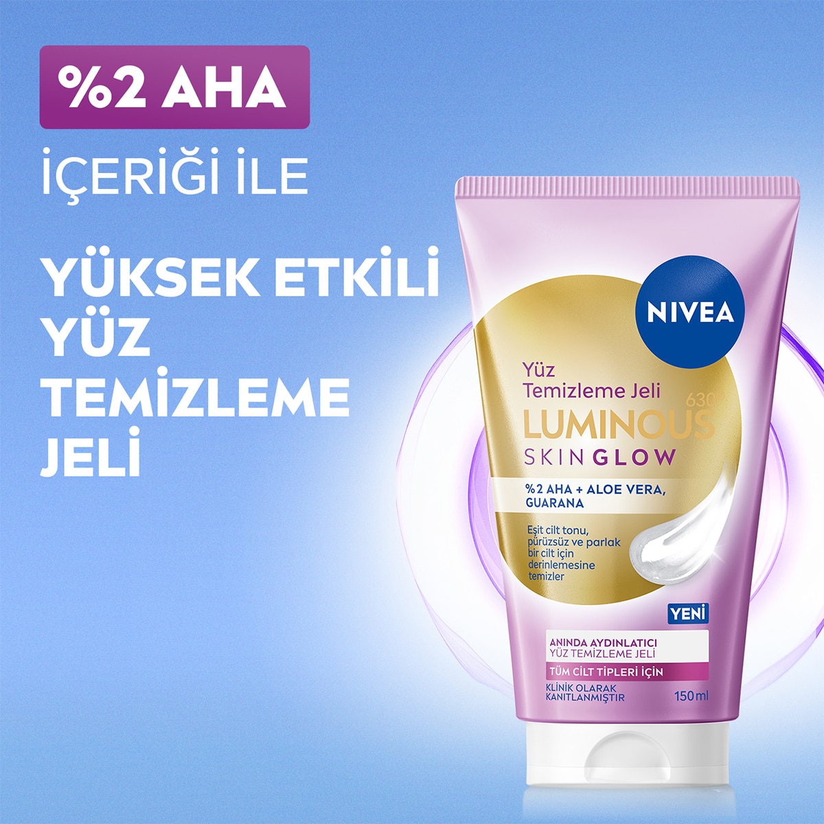 NIVEA VISAGE NIVEA VISAGE Nivea Luminous630 Skin Glow Aloe Vera Anında Aydınlatıcı Yüz Temizleme Jeli 150 ml 1 of 7