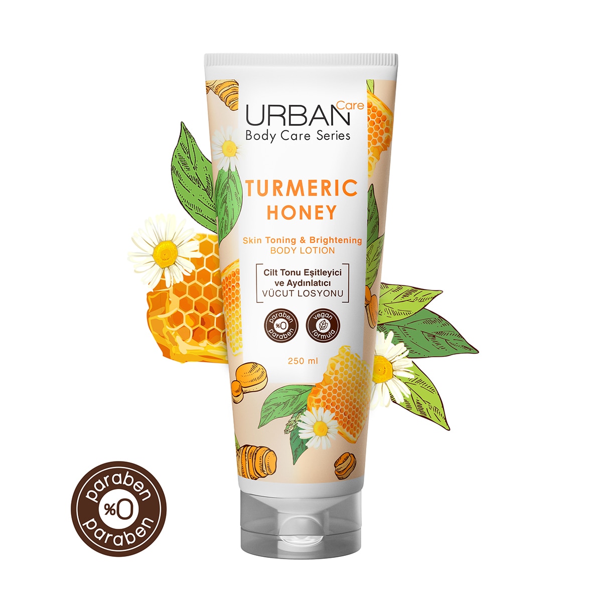  URBAN CARE URBAN CARE Urban Care Turmeric Honey Cilt Tonu Esitleyici ve Aydınlatıcı Vücut Losyonu 250 ml  1 of 8 