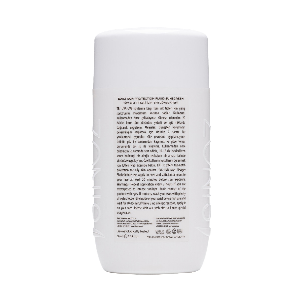  SİNOZ SINOZ Sinoz Günlük Kullanım Yüz Güneş Koruyucu Losyon SPF50+ 50 ml  1 of 7 