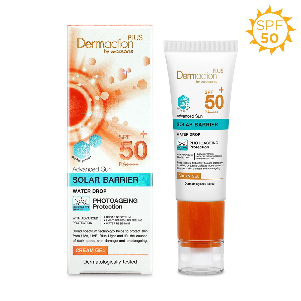  DERMACTION PLUS BY WATSONS DERMACTION PLUS BY WATSONS Dermaction Plus By Watsons Güneş Kremi Jel Spf50 40 ml  1 of 1 Dermaction Plus By Watsons Güneş Kremi Jel Spf50 40 ml