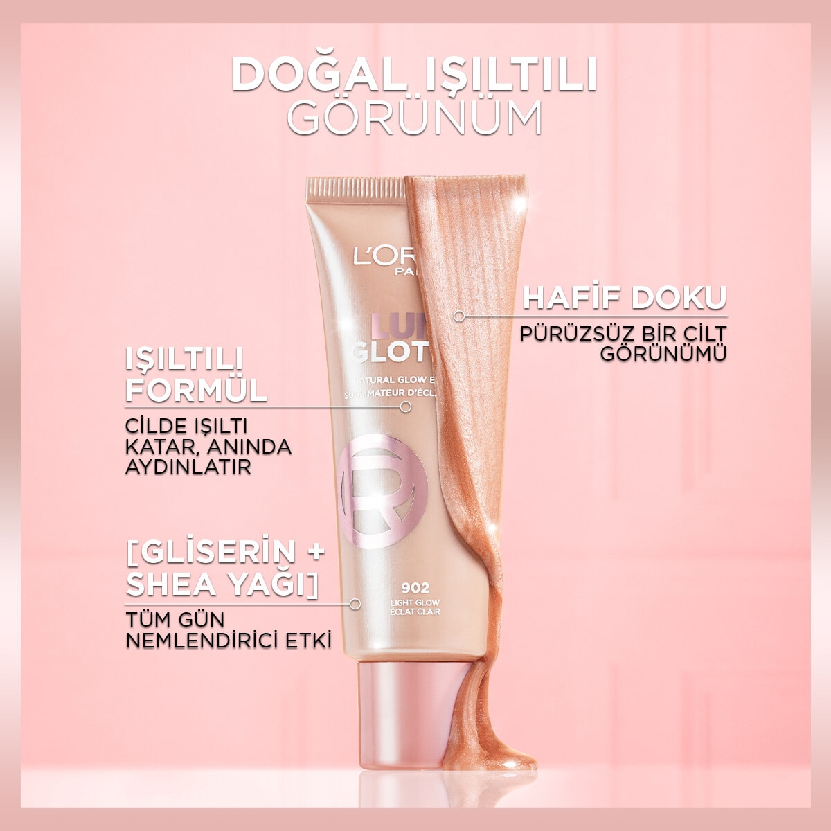  LOREAL PARIS LOREAL PARIS L'Oreal Paris Glotion All-In-One Doğal Işıltı 902 Light Glow  1 of 10 