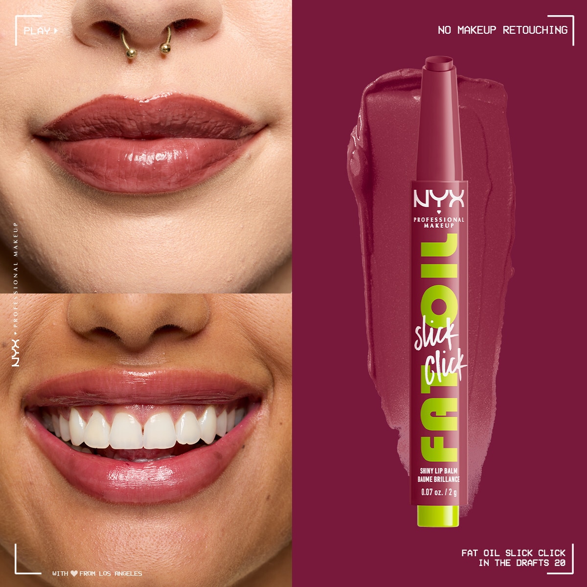  NYX NYX Nyx Professional Makeup Fat Oil Slick Click Parlatıcı Dudak Balmı 20 In The Drafts  1 of 8 