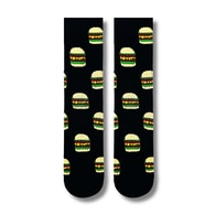 Carnaval Siyah Hamburger Desen Tenis Çorap